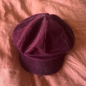 Corduroy Burgundy Newsboy Cap